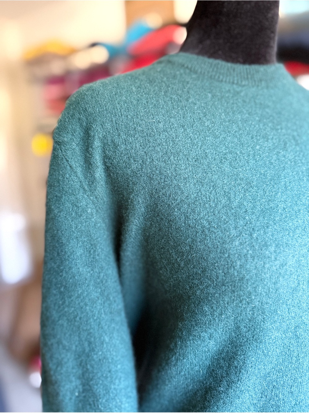 Cozy Light Teal Crewneck Cashmere Sweater
